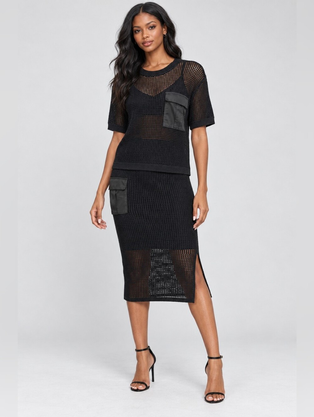 DKNY Chrochet 2 Pc Skirt Set